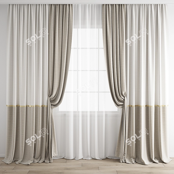 Polygonal Curtain Model Set 3D model image 4