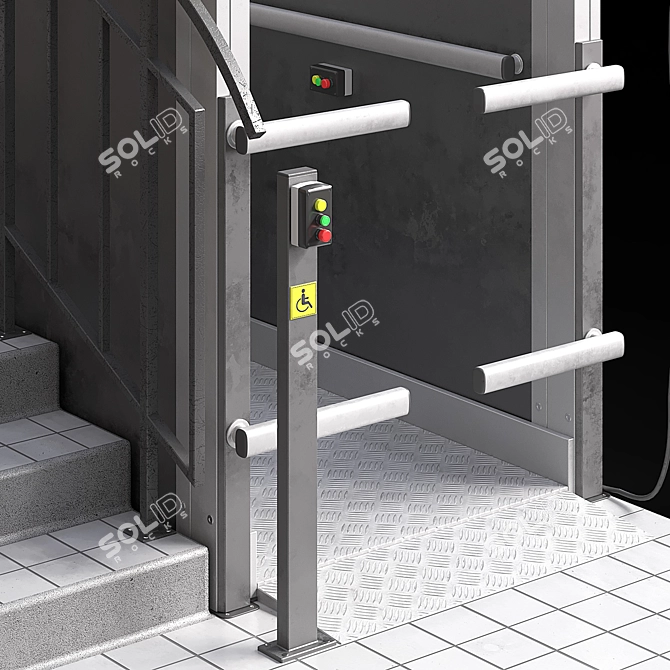 Motorized Disabled Lift Platform 3D model image 3