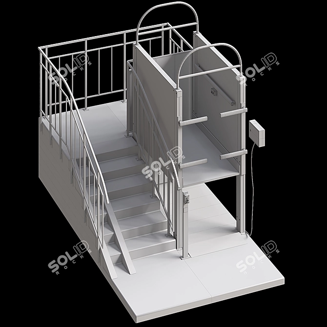 Motorized Disabled Lift Platform 3D model image 4