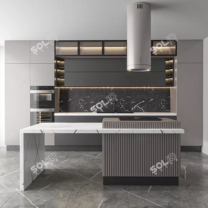 Efficient 3D Kitchen Model. Vray/Corona. 3D model image 1