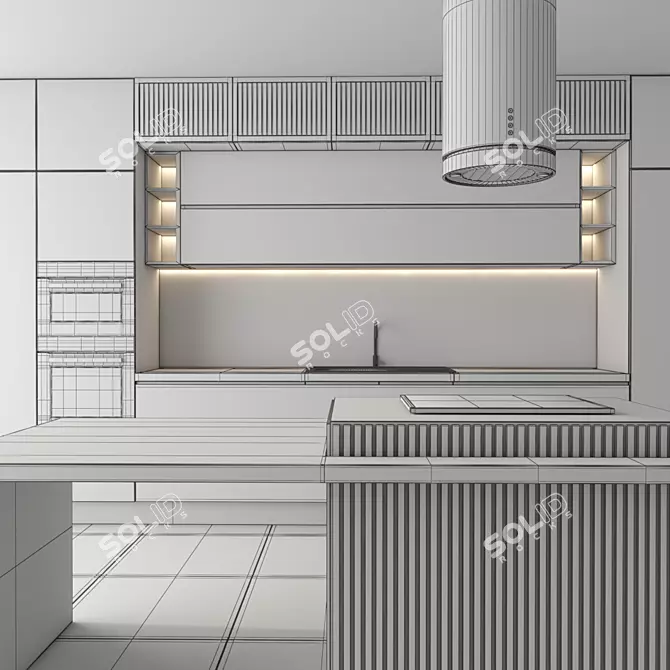 Efficient 3D Kitchen Model. Vray/Corona. 3D model image 4