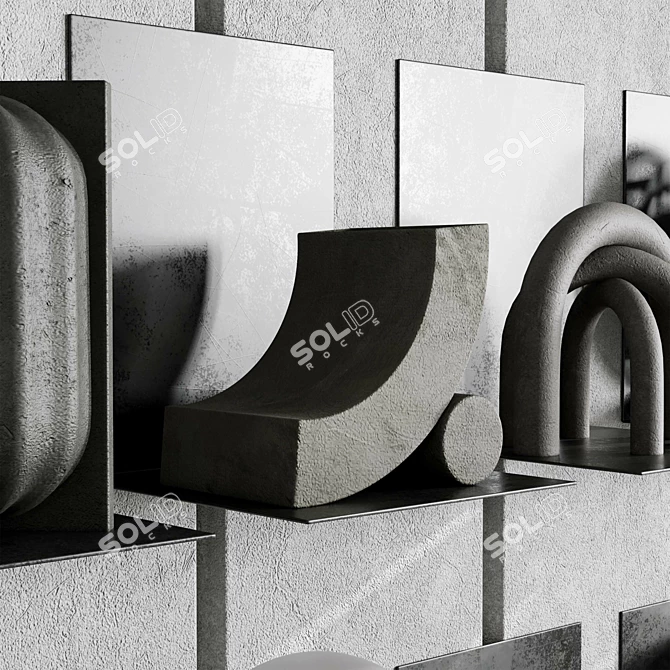 Modern Metal Decorative Book Rack 3D model image 5