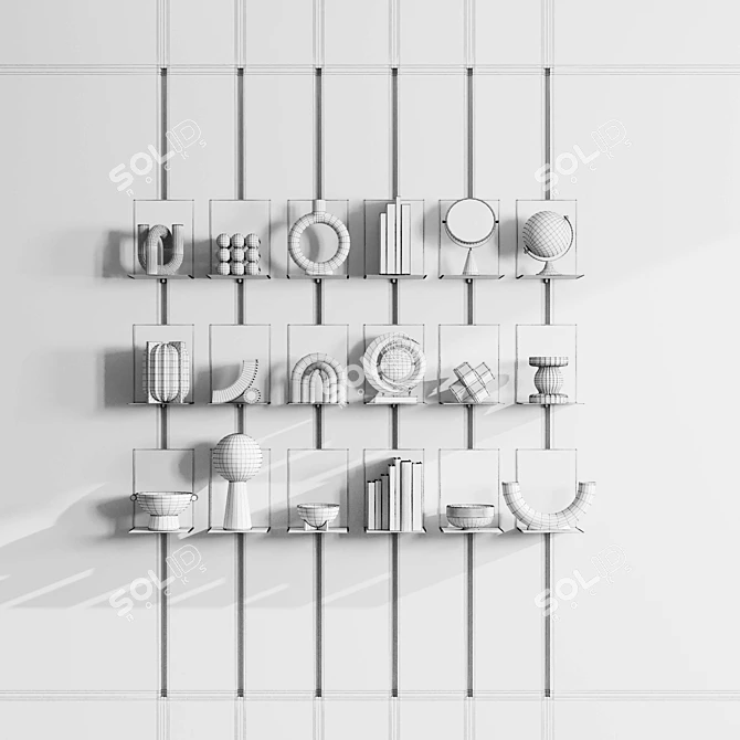 Modern Metal Decorative Book Rack 3D model image 6