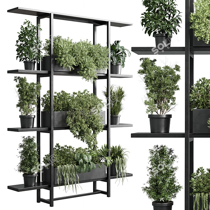 Metal Frame Vertical Wall Garden 3D model image 1