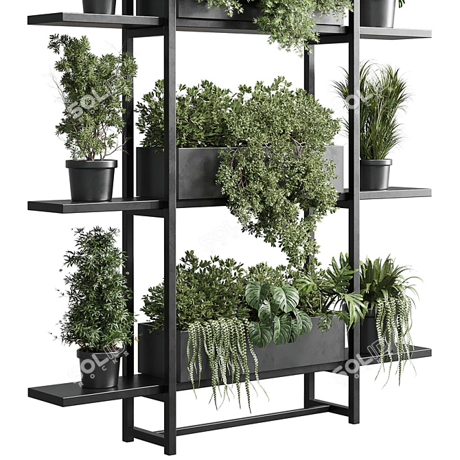 Metal Frame Vertical Wall Garden 3D model image 4