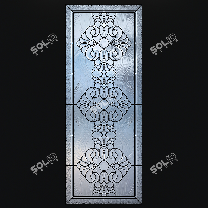 Stained Glass Window Panel 3D model image 1