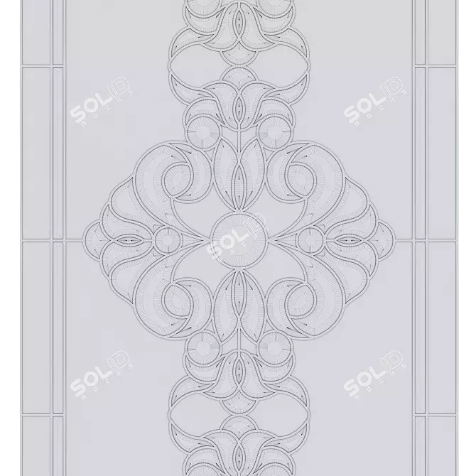 Stained Glass Window Panel 3D model image 4