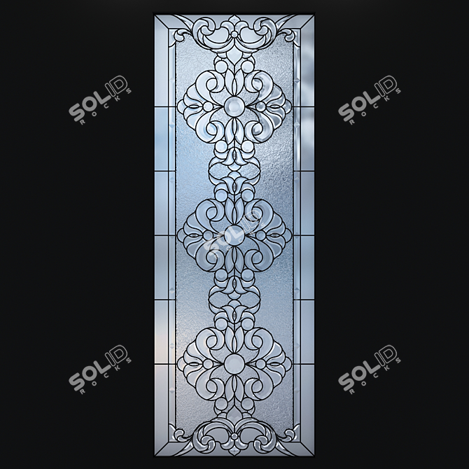 Stained Glass Panel 1000x2750mm 3D model image 3