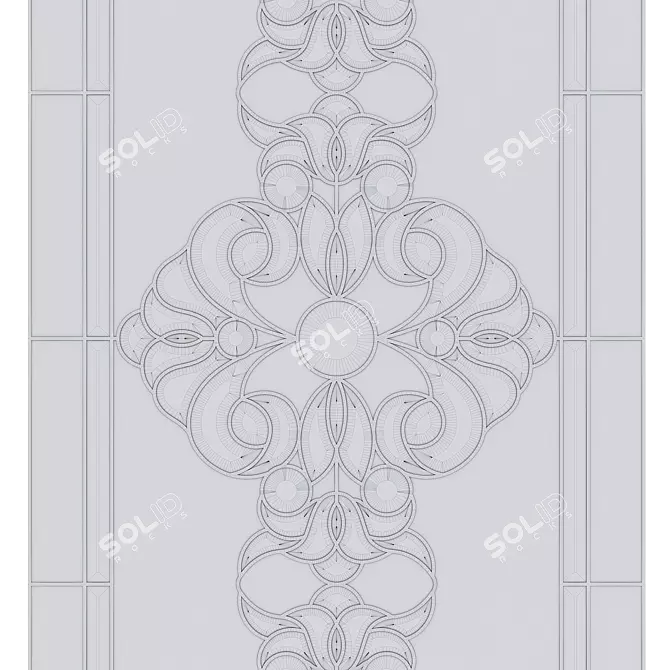 Stained Glass Panel 1000x2750mm 3D model image 5