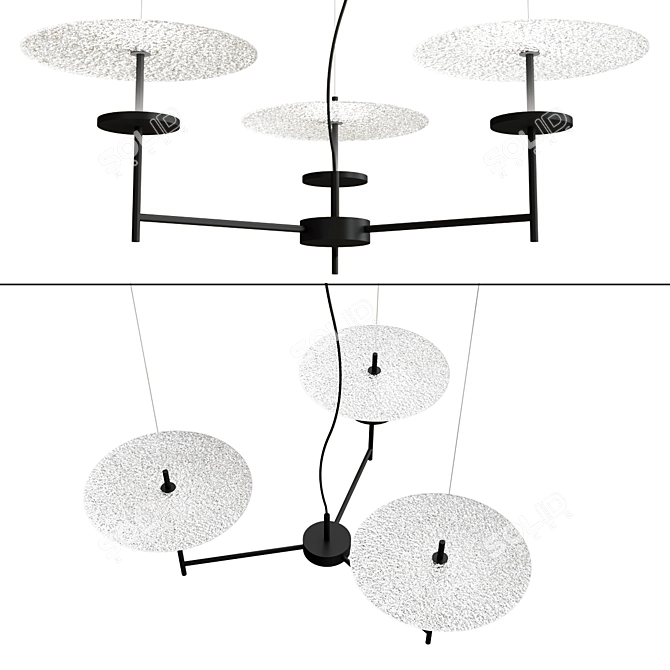 Elegant Glass Pendant Lamp Design 3D model image 1
