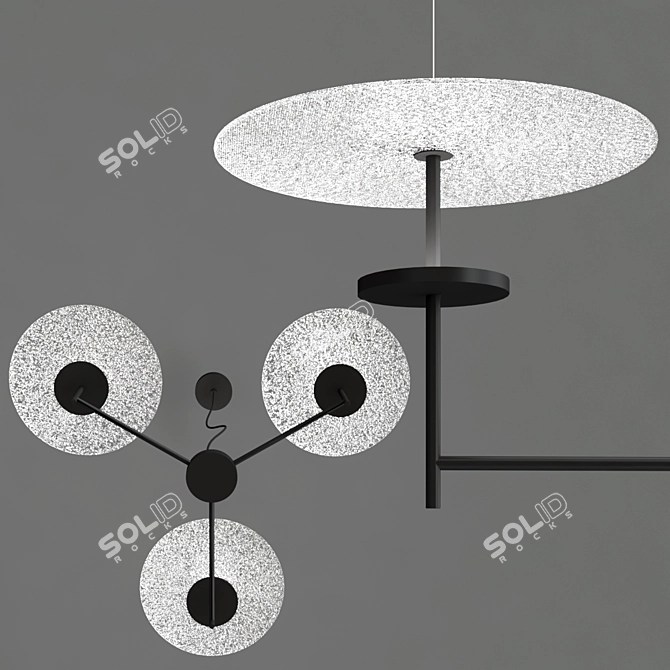 Elegant Glass Pendant Lamp Design 3D model image 2