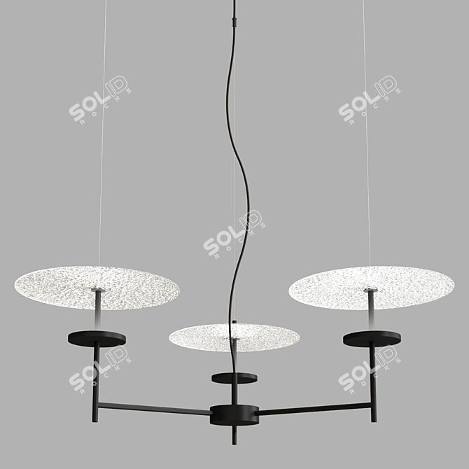 Elegant Glass Pendant Lamp Design 3D model image 3