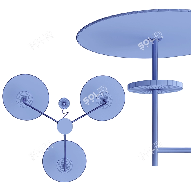 Elegant Glass Pendant Lamp Design 3D model image 5