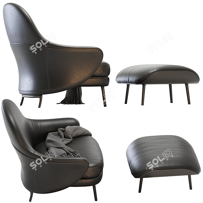 Modern Minotti Angie Furniture Set 3D model image 9