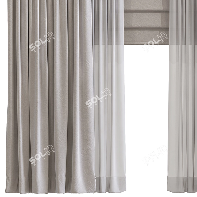 Origami Curtain Redesign 3D model image 2