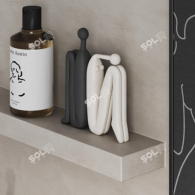 Organic Bathroom Accessory Set 3D model image 5