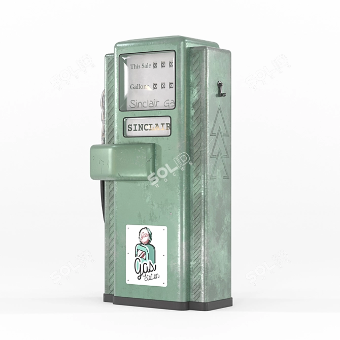 Vintage Sinclair Gas Pump In 3DsMax 3D model image 4