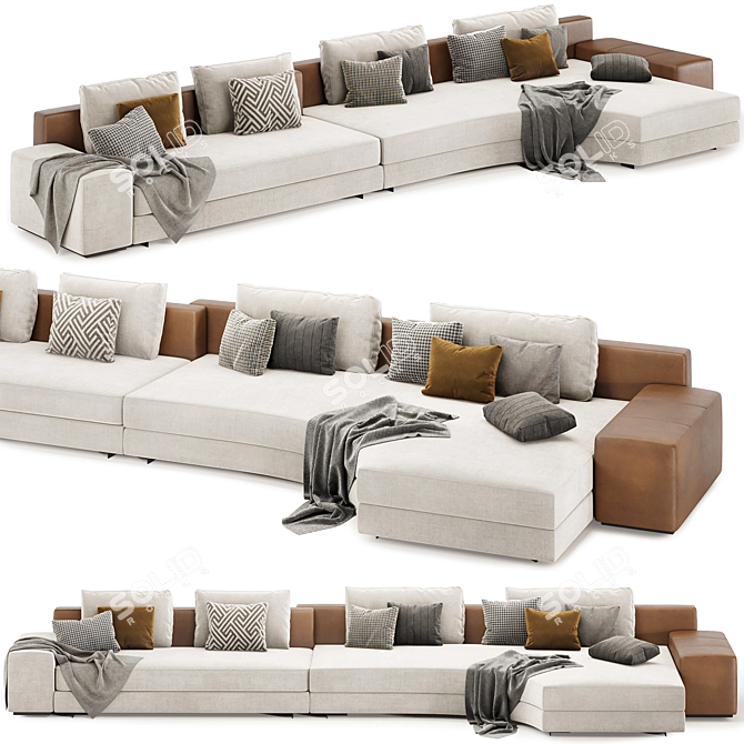 Luxury Comfort: Daniels Sofa Set 3D model image 1