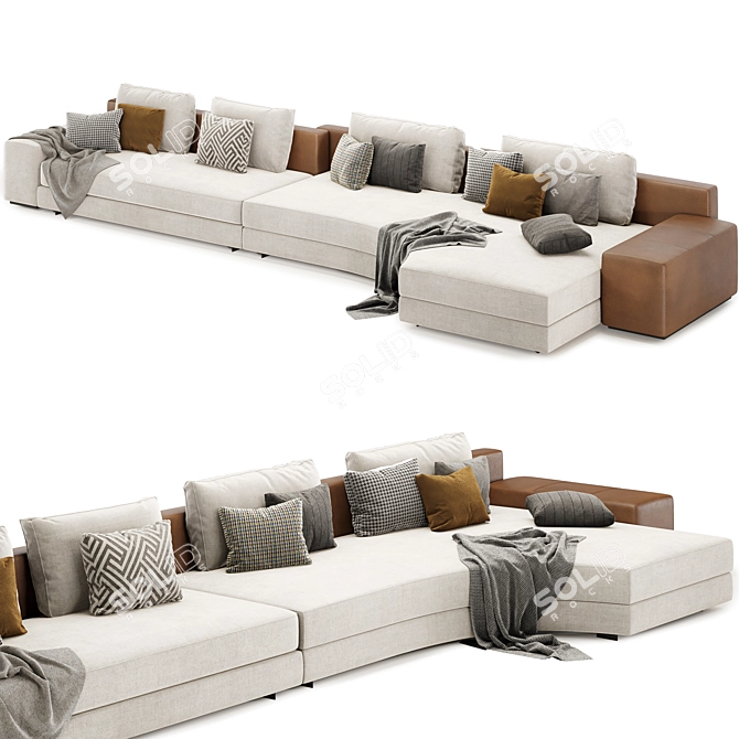 Luxury Comfort: Daniels Sofa Set 3D model image 2