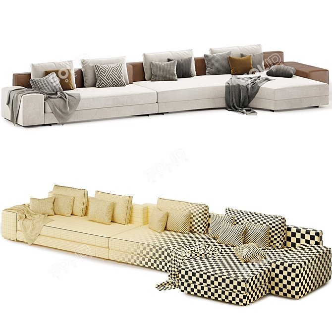 Luxury Comfort: Daniels Sofa Set 3D model image 3
