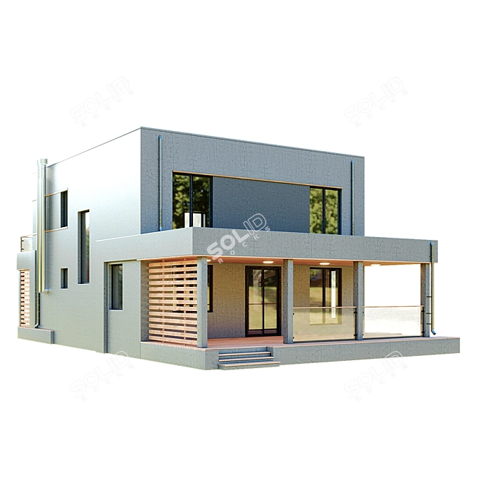 Modern Modular House Kit 3D model image 1