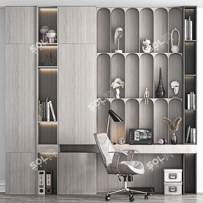 Modern Office Set Bundle 3D model image 1