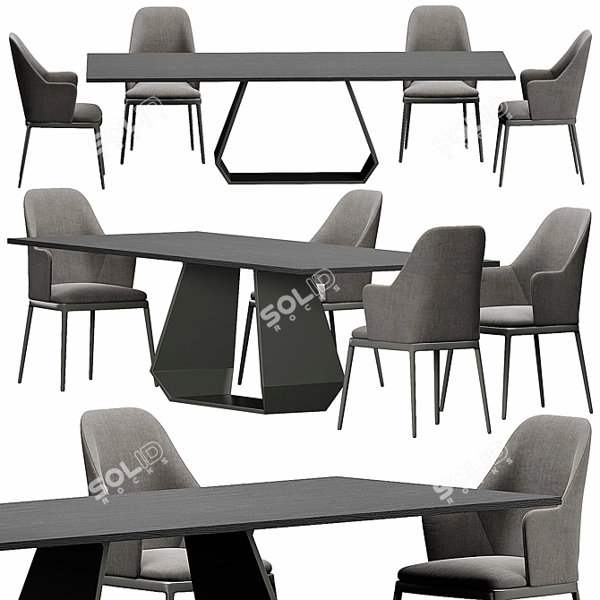 Modern Designer Furniture Set 3D model image 2