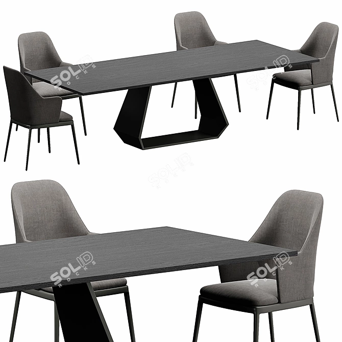 Modern Designer Furniture Set 3D model image 3