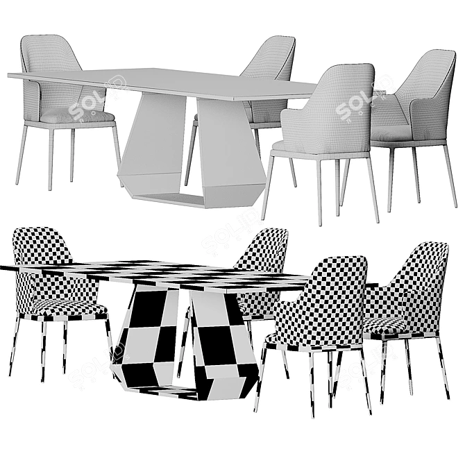 Modern Designer Furniture Set 3D model image 1