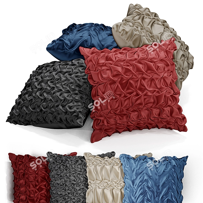 Title: Embossed Pattern Decorative Throw Pillow 3D model image 2