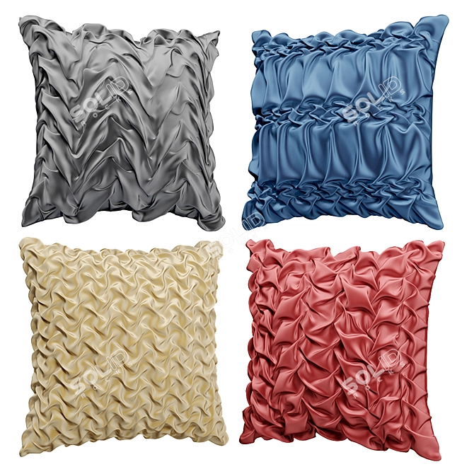 Title: Embossed Pattern Decorative Throw Pillow 3D model image 3