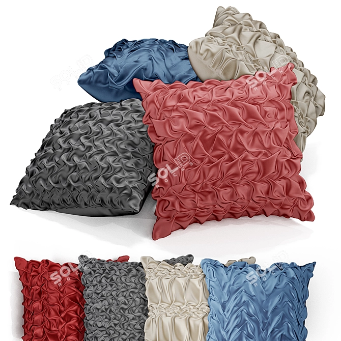 Title: Embossed Pattern Decorative Throw Pillow 3D model image 10