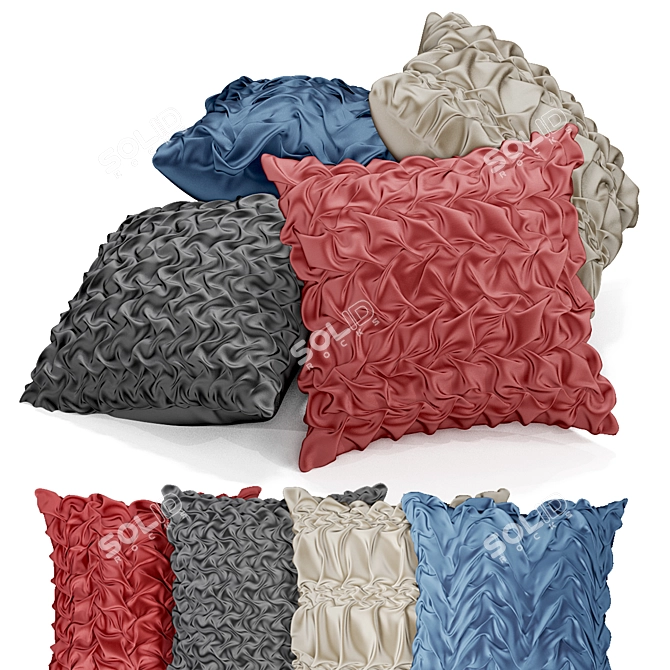 Title: Embossed Pattern Decorative Throw Pillow 3D model image 15