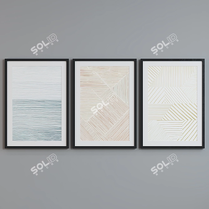 Modern Abstract Picture Frame Set 3D model image 2