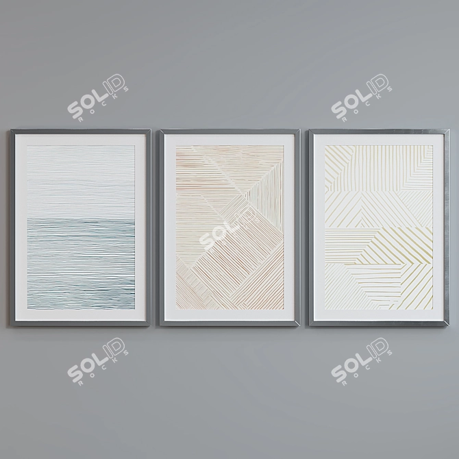 Modern Abstract Picture Frame Set 3D model image 3