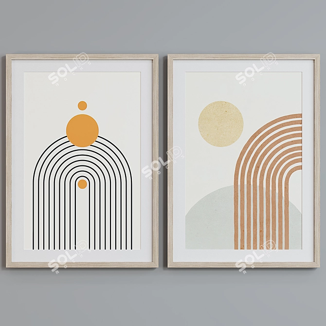 Abstract Modern Picture Frame Set 3D model image 3