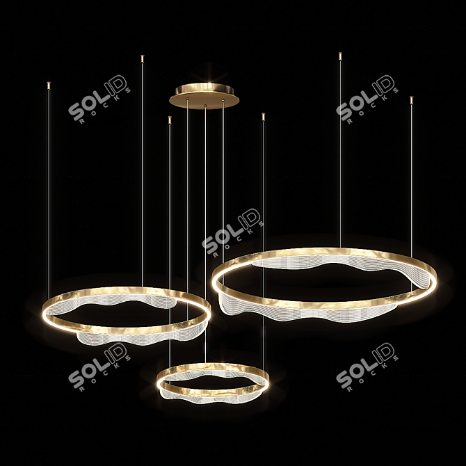 Hanna Ring Chandelier Set 3D model image 1