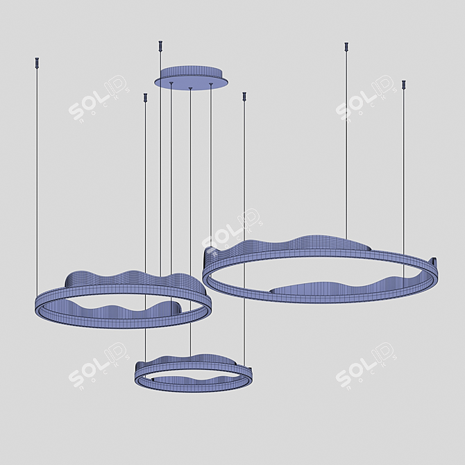 Hanna Ring Chandelier Set 3D model image 3