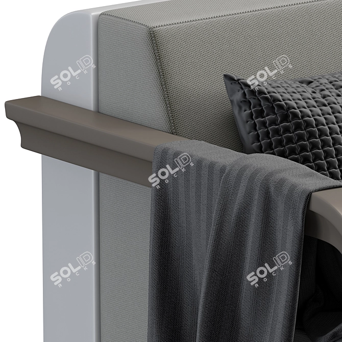 Elegant Plust and Fabric Armchair 3D model image 4