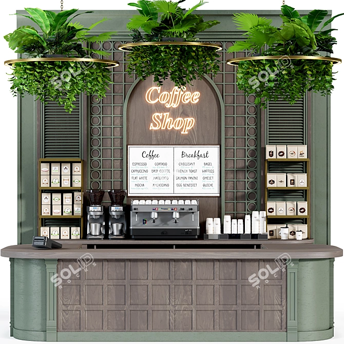 Corona Cafe Counter Display Stand 3D model image 1