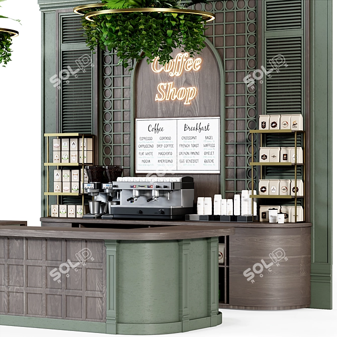 Corona Cafe Counter Display Stand 3D model image 2