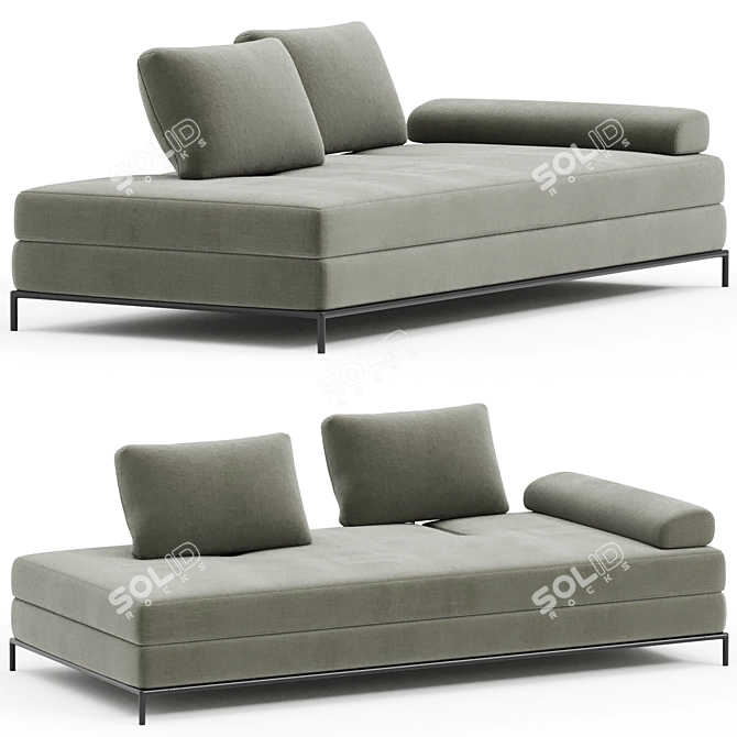 Modern Sound Sofa with Depth Variability 3D model image 1