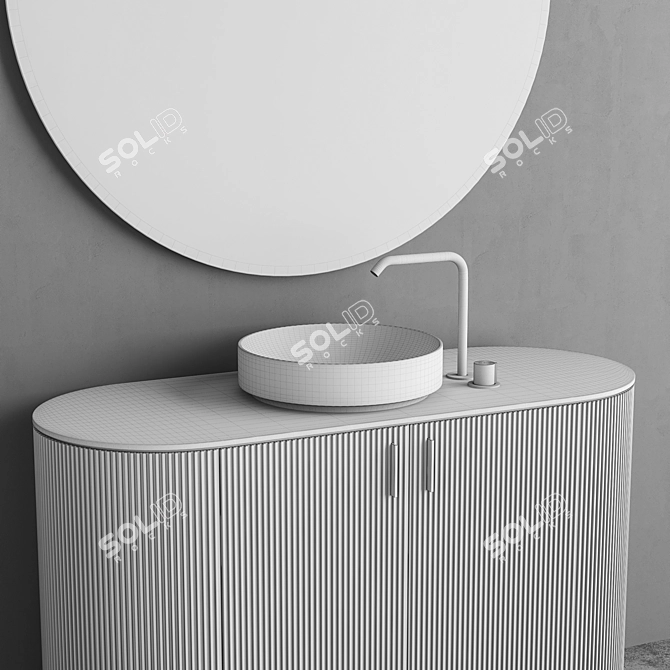 Inbani Grate Round Vanity Unit 3D model image 4