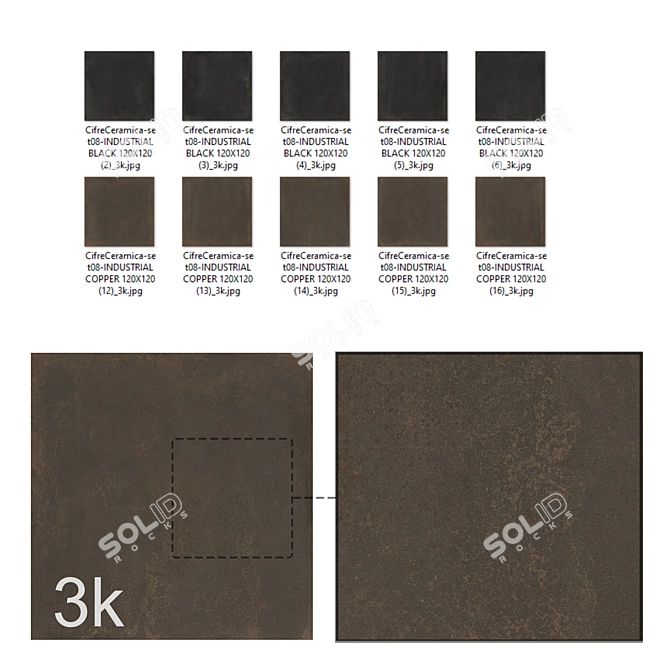 Metal & Copper Tile Textures Kit 3D model image 3