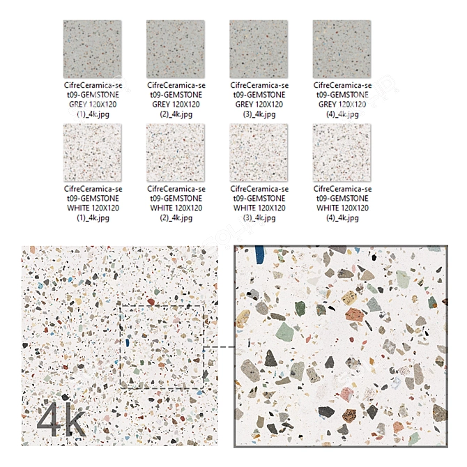 Terrazzo Texture Set 09 Bundle 3D model image 3