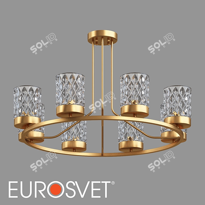 Eurosvet Calle Glass Ceiling Light 3D model image 1