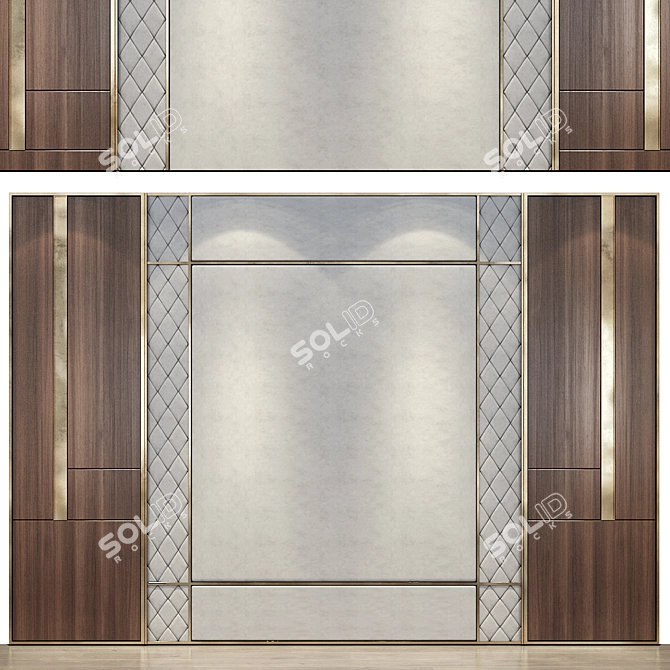 Modern Wood Fabric Metal Wall Panel 3D model image 1