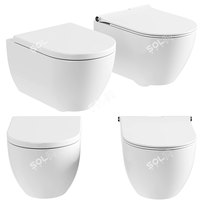 Serel Sapphire Wall-Hung Toilet 3D model image 1