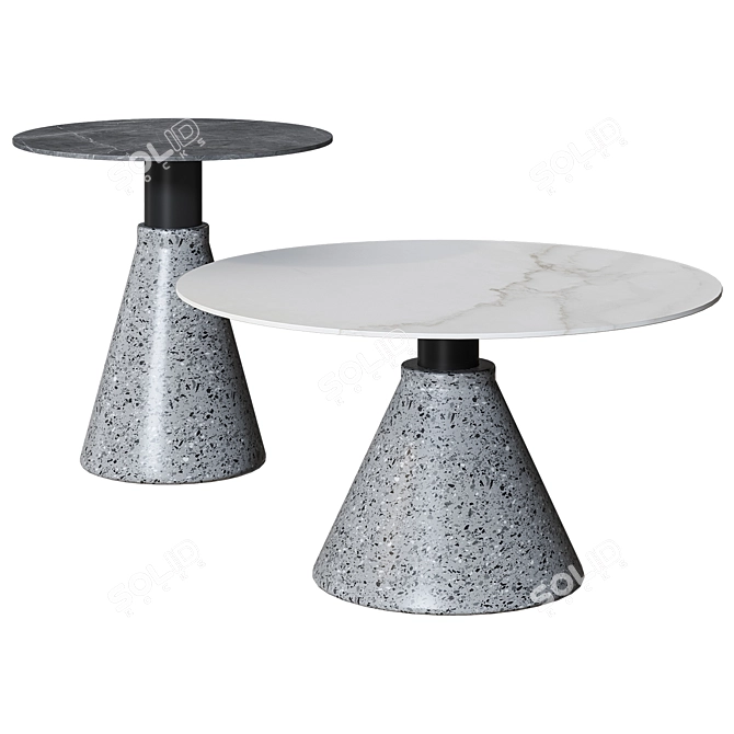 FOSUHOUSE Terrazzo Scandinavian Coffee Table 3D model image 4