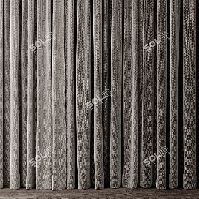 Modern Curtains Set 3D Model 3D model image 3